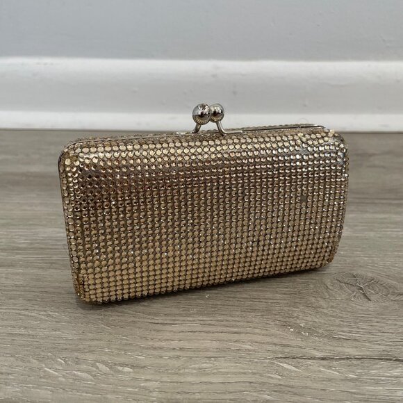 Gold Shiny Small Clutch/Crossbody Bag - Picture 5 of 11
